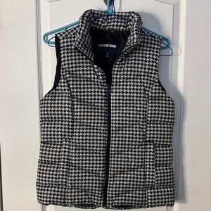 Lands' End Houndstooth Puffer Vest